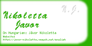 nikoletta javor business card